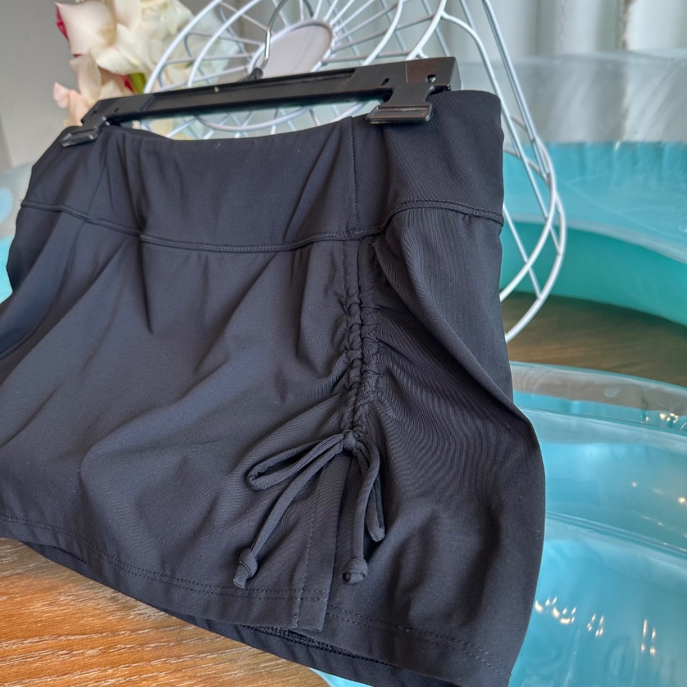 CALIA by Carrie Underwood Black Swim Skirt with Drawstring Detail - Picture 2 of 5